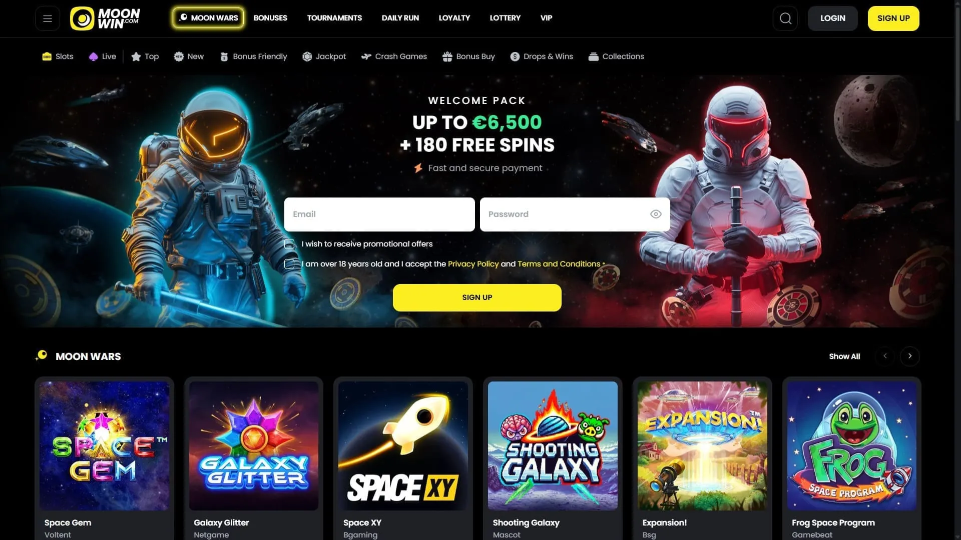 MoonWin mobil casino med MobilePay